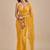 Yellow Embellished Zari Chiffon Saree with blouse 