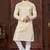 Lemon kurta pajama set with zari embroidery & fancy buttons