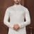 Cream kurta pajama set with zari embroidery & fancy buttons