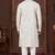 Cream kurta pajama set with zari embroidery & fancy buttons