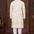Cream colour kurta pajama set with zari embroidery & fancy buttons