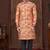 Multy colour digital-printed silk kurta pajama set with threadwork neckline