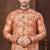 Multy colour digital-printed silk kurta pajama set with threadwork neckline