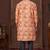Multy colour digital-printed silk kurta pajama set with threadwork neckline