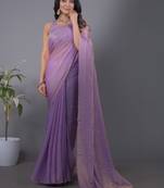 Lavender Woven Design Zari Satin Saree with blouse 