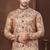 Multy colour digital-printed silk kurta pajama set with threadwork neckline