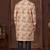 Multy colour digital-printed silk kurta pajama set with threadwork neckline