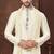 Cream plain kurta pajama set with subtle work