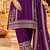 Women's stylish embroidered purple kurta pant with dupatta