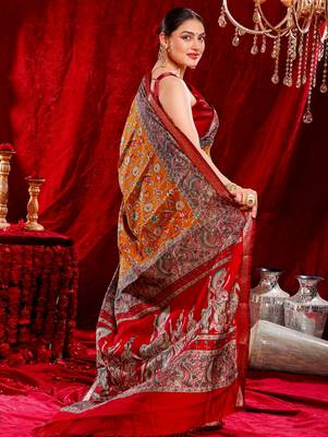 madurai pure kalamkari kora saree hand embroidery 5