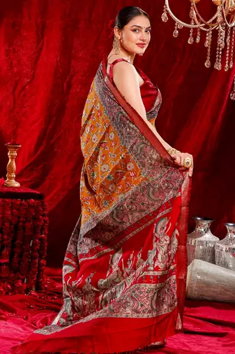 madurai pure kalamkari kora saree hand embroidery