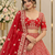 Red Color Sequins,Dori And Jaru Work Satin Lehenga Choli