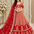 Red Color Sequins,Dori And Jaru Work Satin Lehenga Choli