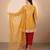 Mustard yellow embroidered crushed tissue kurta set