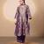 Purple embroidered tissue kurta set