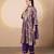 Purple embroidered tissue kurta set