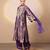 Purple embroidered tissue kurta set
