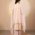 Golden beige pink embroidered chanderi kurta set