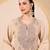 Golden beige pink embroidered chanderi kurta set