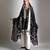 Black and ivory embroidered tissue kurta set