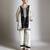 Black and ivory embroidered tissue kurta set