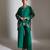 Emerald green embroidered crepe co ord set