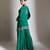 Emerald green embroidered crepe co ord set