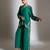 Emerald green embroidered crepe co ord set