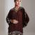 Brown embroidered crepe co ord set