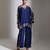 Blue embroidered crepe co ord set