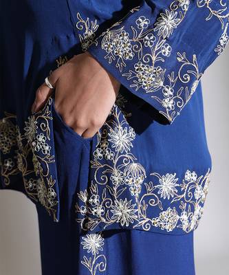 Blue embroidered crepe co ord set 5