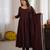 Dark brown mal chandri  party  embroidery wear  anarkali suit set