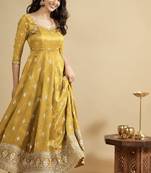 Musterd cosmo silk party  embroidery wear  anarkali suit set