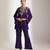 Purple embroidered crepe co ord set