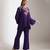 Purple embroidered crepe co ord set