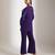 Purple embroidered crepe co ord set