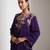Purple embroidered crepe co ord set
