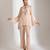 Peach embroidered crepe co ord set