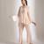 Peach embroidered crepe co ord set