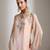Peach embroidered crepe co ord set