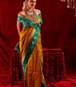 Siya- Semi kanjeevaram saree with unstitched blouse ; ethnic motifs woven design saree 