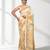 beige kantha stitch bangalore silk blend soft saree