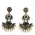 Gold oxidized black stone chandbali earrings