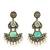 Gold oxidized mint stone chandbali earrings