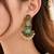 Gold oxidized mint stone chandbali earrings