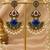 Gold oxidized multi stone chandbali earrings