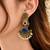 Gold oxidized multi stone chandbali earrings
