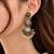 Gold oxidized pink stone chandbali earrings