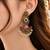 Gold oxidized red green stone chandbali earrings