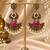Gold oxidized red ruby stone chandbali earrings